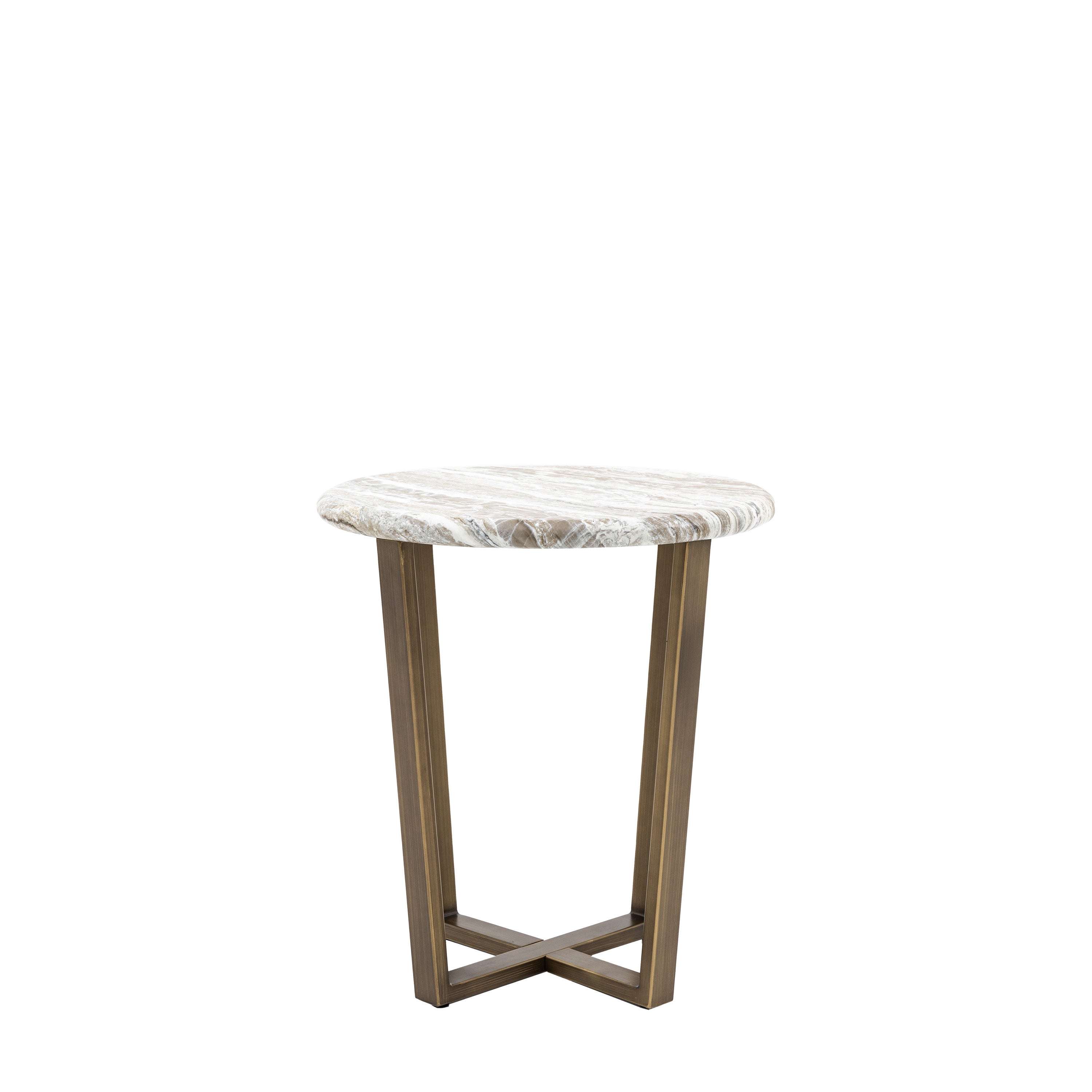 Bilbao Gold & White/Green Marble Effect Side Table